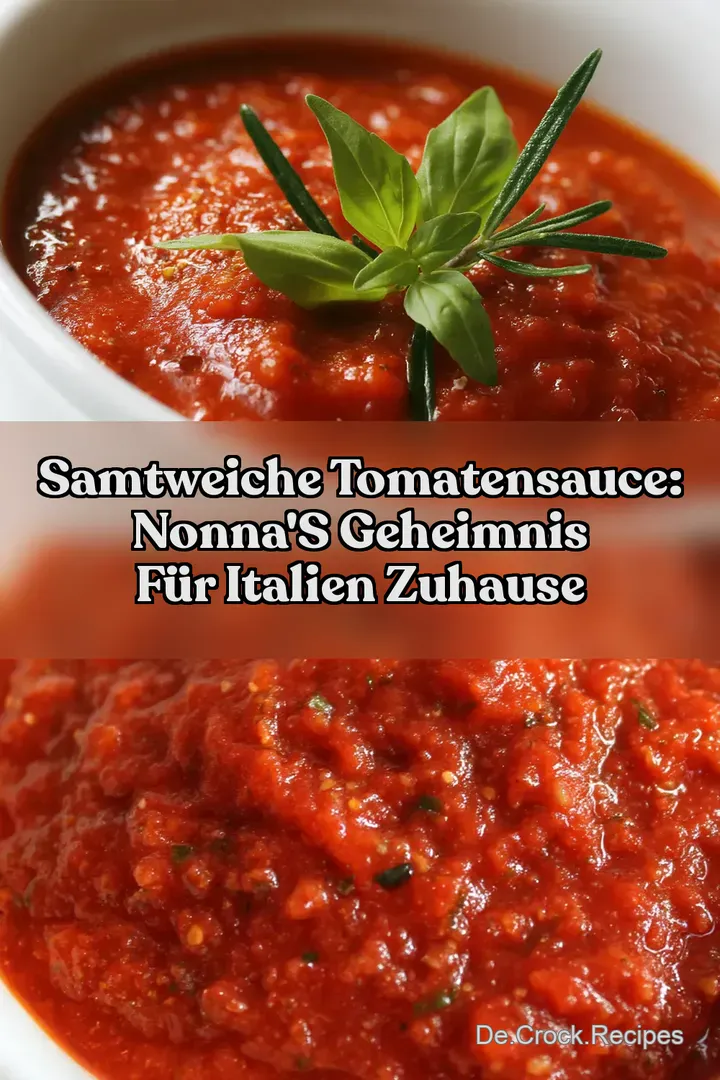Samtweiche Tomatensauce: Nonna&#039 s Geheimnis für Italien Zuhause