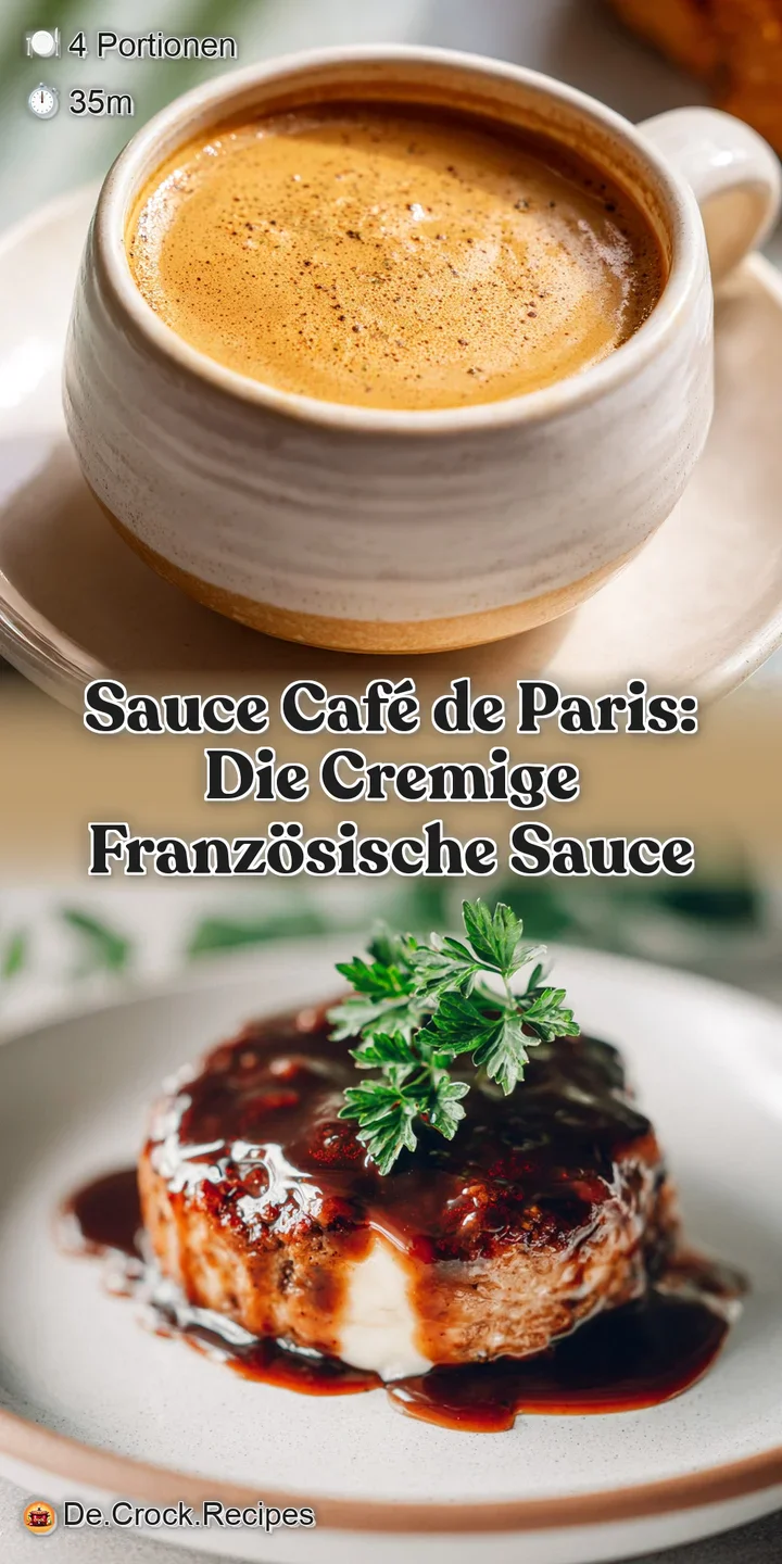 Close-up of creamy, herb-flecked sauce. Swirls of melted butter create a glossy sheen, promising rich and savory flavors.