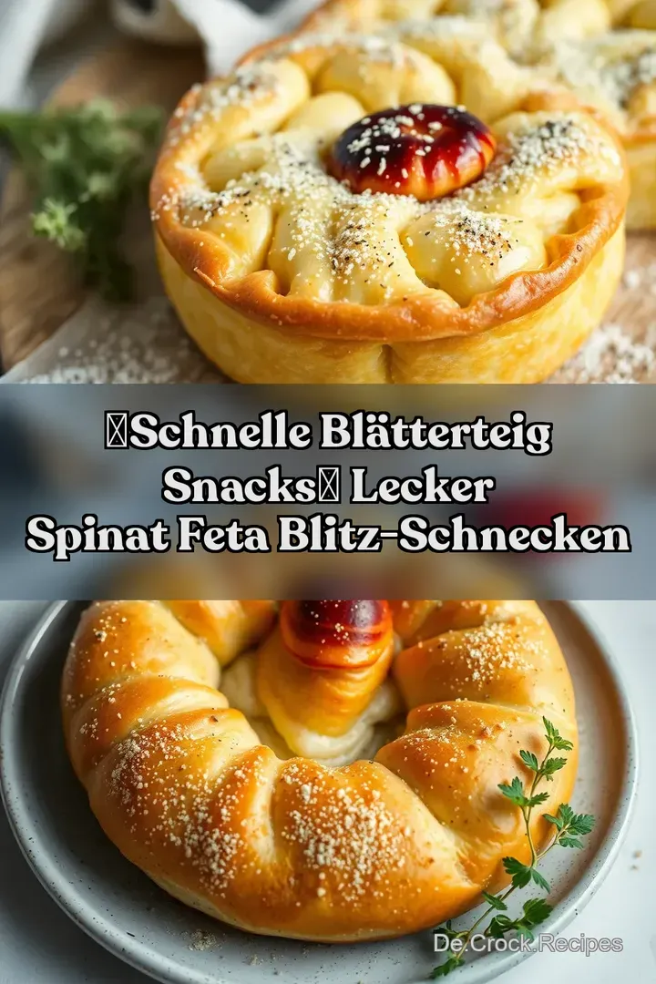 ✨Schnelle Blätterteig Snacks✨ Lecker Spinat Feta Blitz-Schnecken