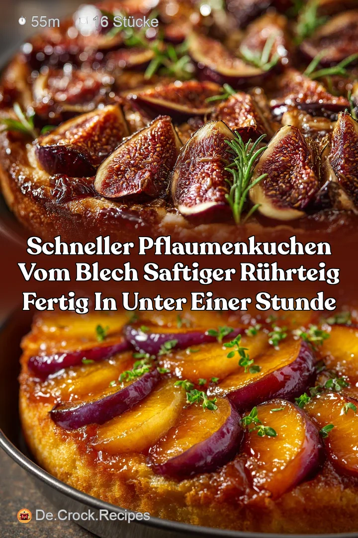 Schneller Pflaumenkuchen vom Blech Saftiger R&uuml;hrteig fertig in unter einer Stunde
