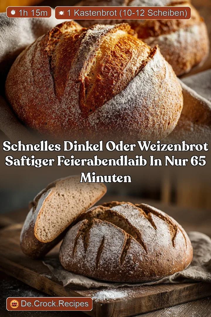 Schnelles Dinkel oder Weizenbrot Saftiger FeierabendLaib in nur 65 Minuten