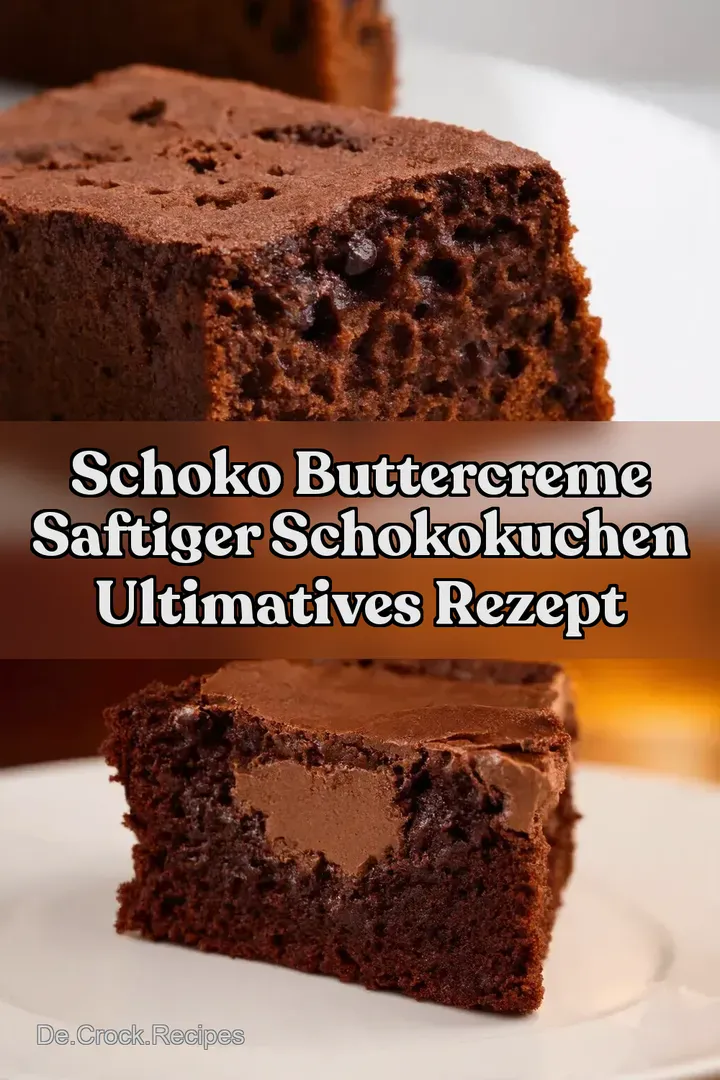 Schoko Buttercreme Saftiger SchokoKuchen Ultimatives Rezept