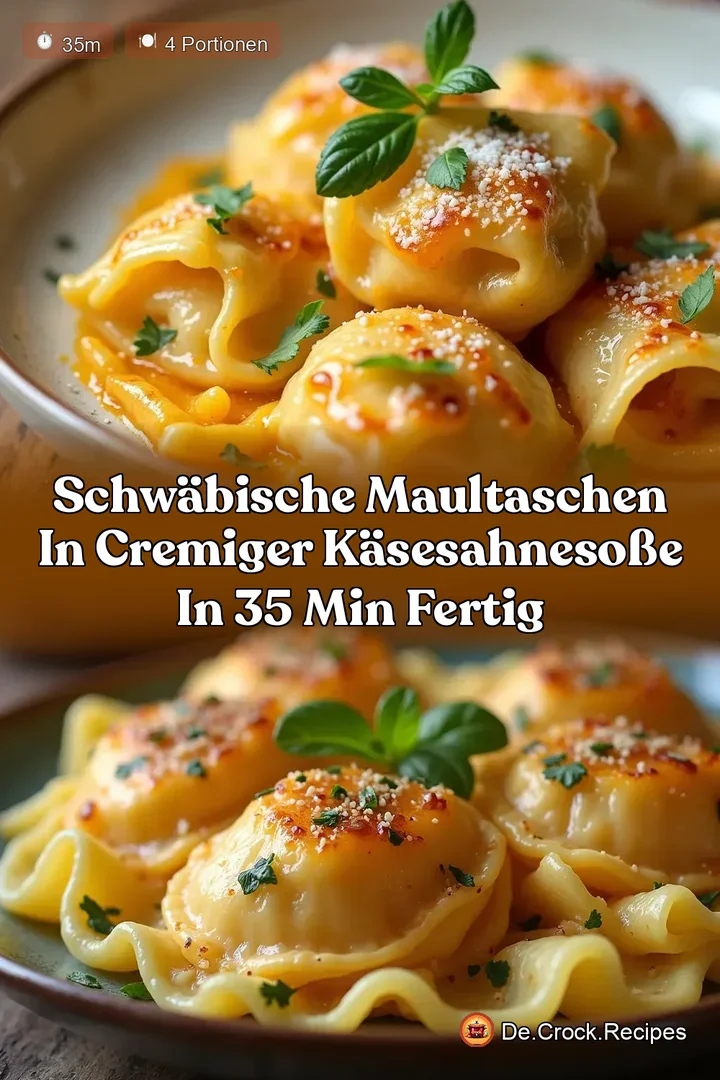 Schw&auml;bische Maultaschen in cremiger K&auml;seSahneSo&szlig;e In 35 Min fertig