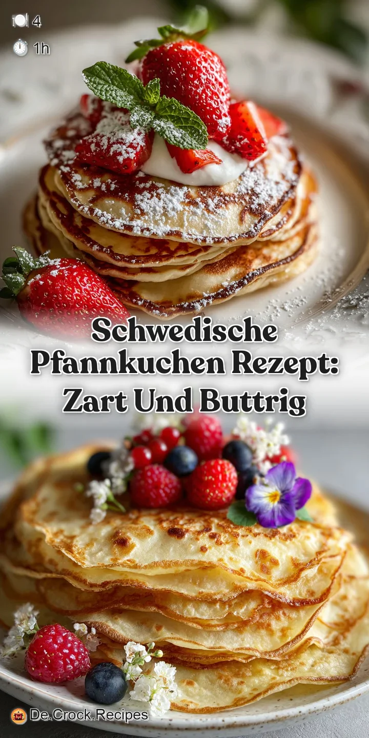 Close-up of a buttery Swedish pancake with crisp edges, oozing with warm syrup, inviting you to take a bite of pure comfort.