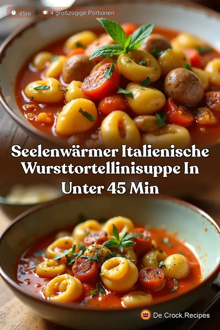 Seelenw&auml;rmer Italienische WurstTortelliniSuppe in unter 45 Min