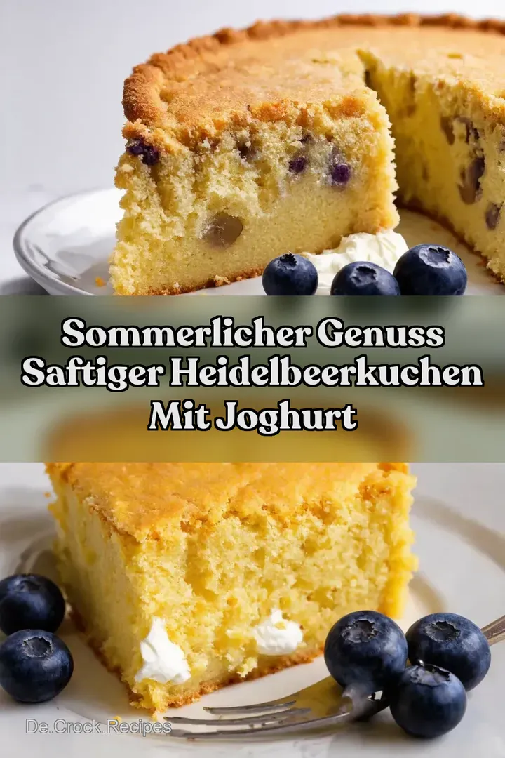 Sommerlicher Genuss Saftiger Heidelbeerkuchen mit Joghurt