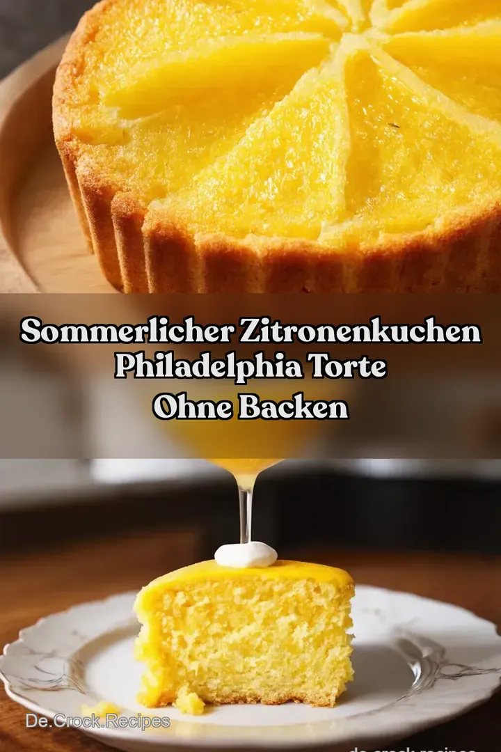 Sommerlicher Zitronenkuchen Philadelphia Torte ohne Backen