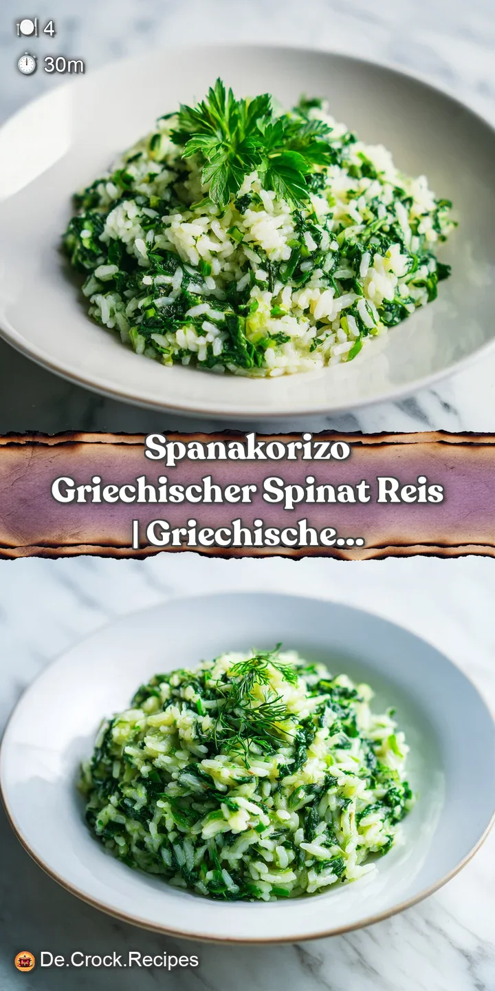 Close-up of tender rice grains intertwined with wilted spinach and aromatic dill, a hint of lemon.