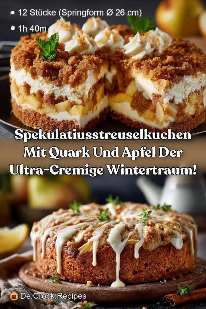 SpekulatiusStreuselkuchen mit Quark und Apfel Der ultra-cremige Wintertraum!