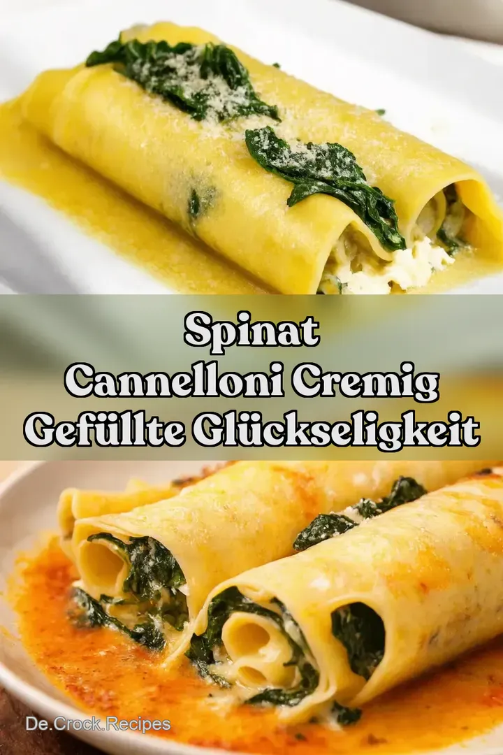 Spinat Cannelloni Cremig gef&uuml;llte Gl&uuml;ckseligkeit
