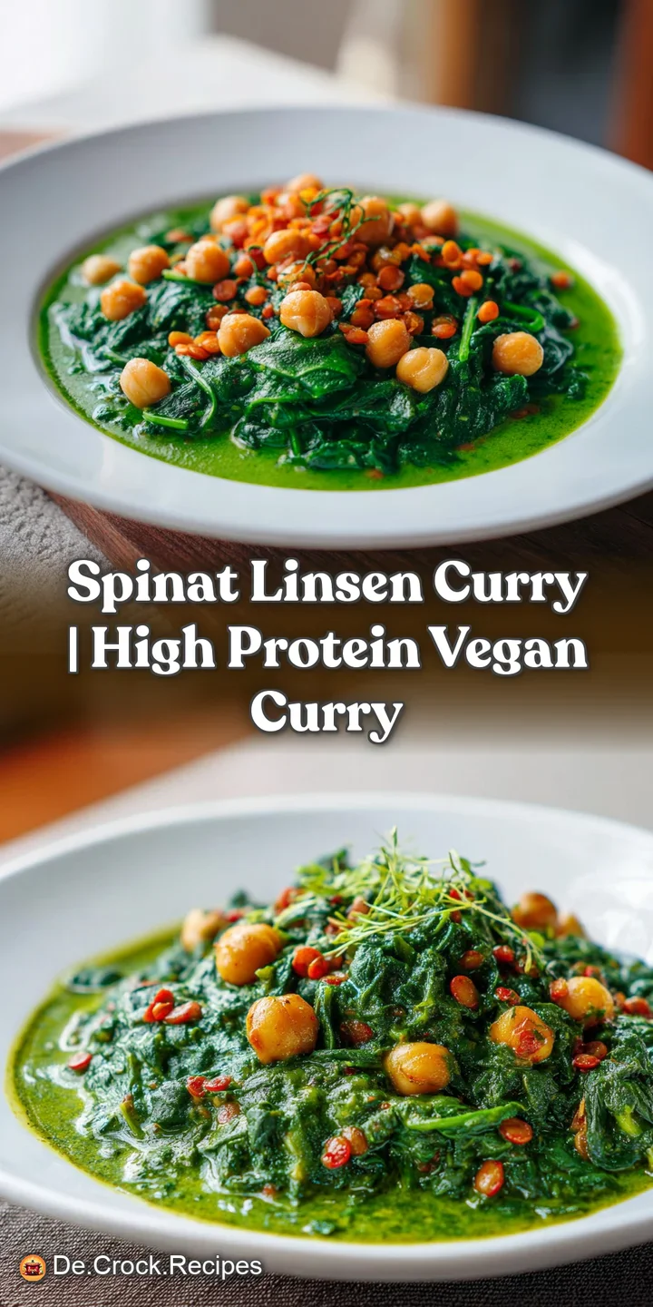 Nahaufnahme von gl&auml;nzenden, goldgelben Kichererbsen in einer s&auml;migen, dunkelgr&uuml;nen Sauce mit feinen Texturen.