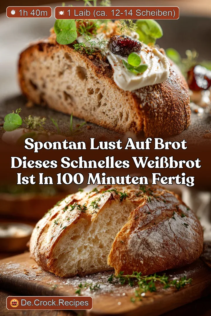 Spontan Lust auf Brot Dieses Schnelles Wei&szlig;brot ist in 100 Minuten fertig