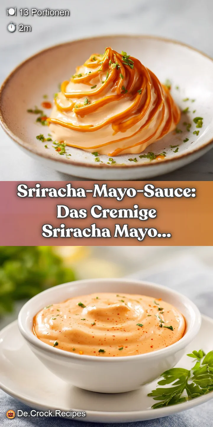 Close-up view of glossy, pale orange sriracha mayo, highlighting the smooth texture and subtle chili flecks within the sauce.