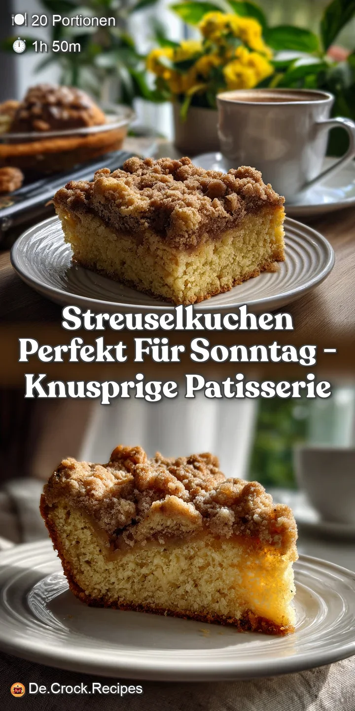 Golden-brown streusel topping piled high on a light, fluffy cake base. Crumbly, textured streusel with hints of vanilla. A...