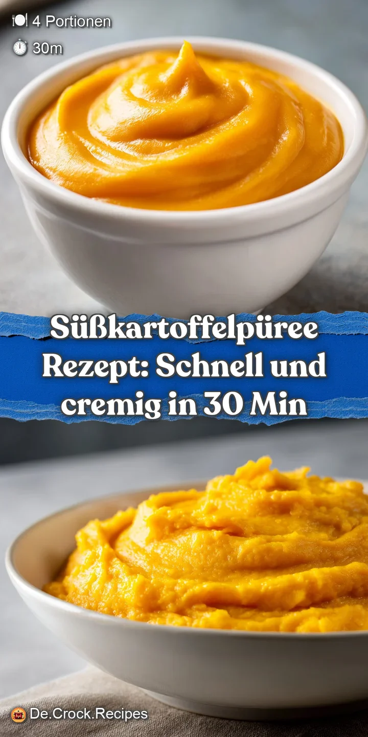 Close-up of velvety sweet potato puree, its vibrant orange hue reflecting light. Subtle steam rises, promising a comfortin...