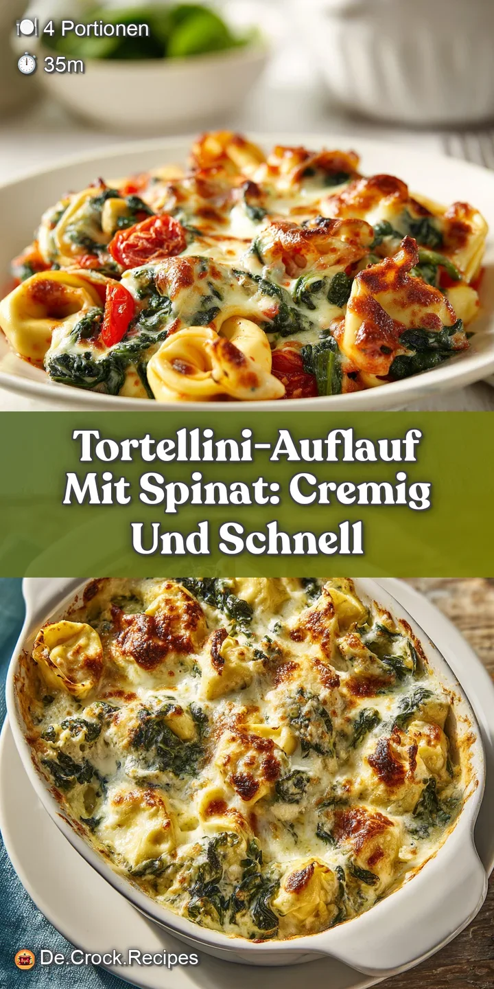 Close-up of creamy baked tortellini, capturing the rich texture of the sauce and the slight browning on the pasta surface....