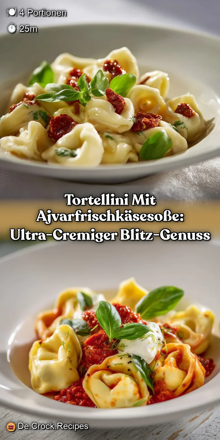 Tortellini mit AjvarFrischk&auml;seSo&szlig;e: Ultra-cremiger Blitz-Genuss
