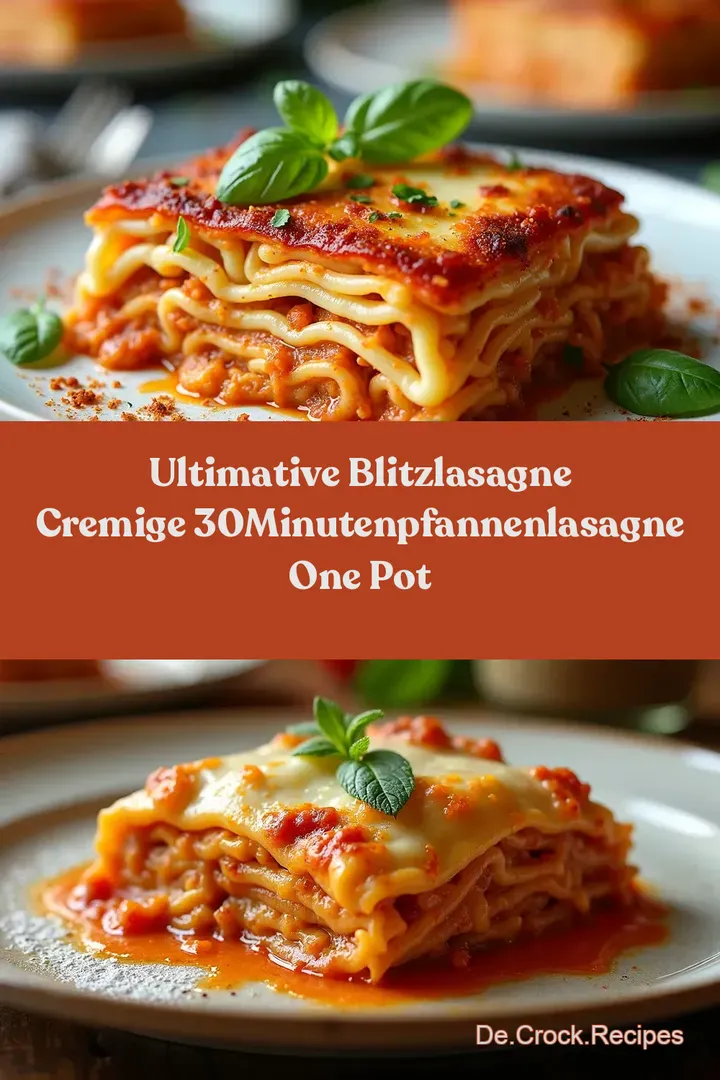Ultimative BlitzLasagne Cremige 30MinutenPfannenlasagne One Pot