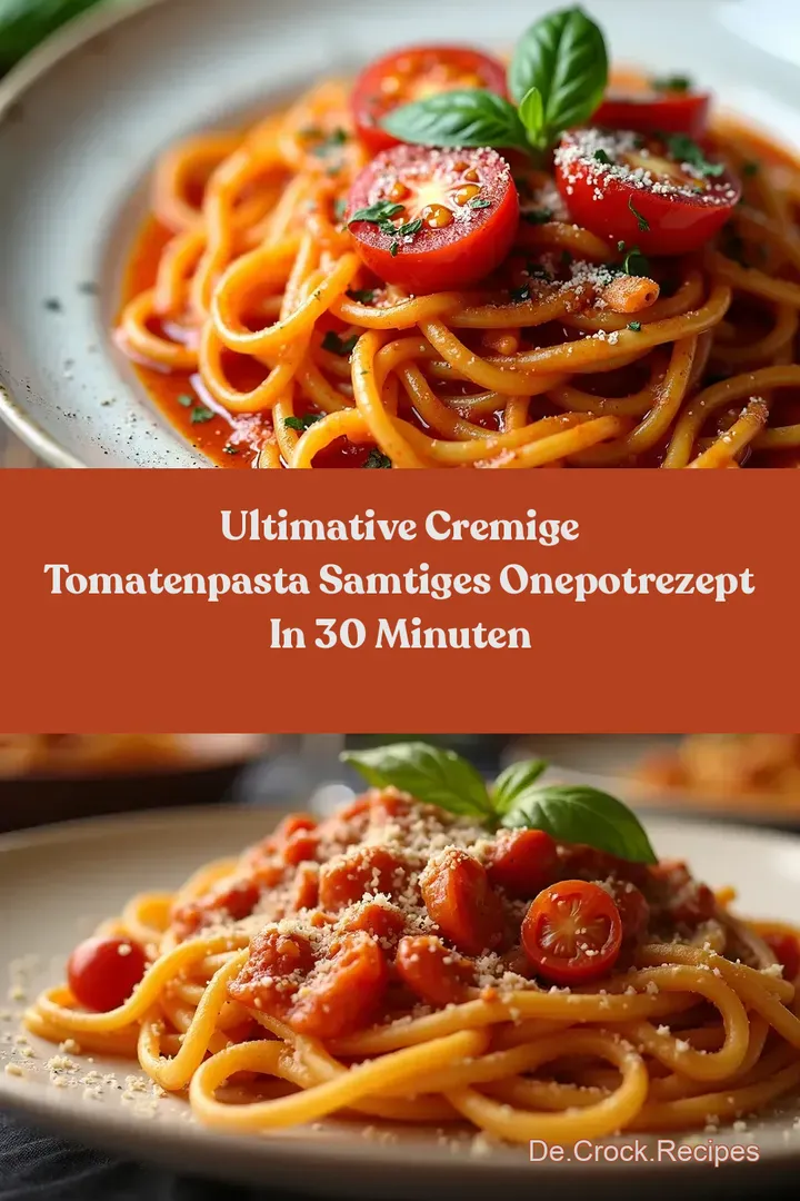 ULTIMATIVE Cremige TomatenPasta Samtiges OnePotRezept in 30 Minuten