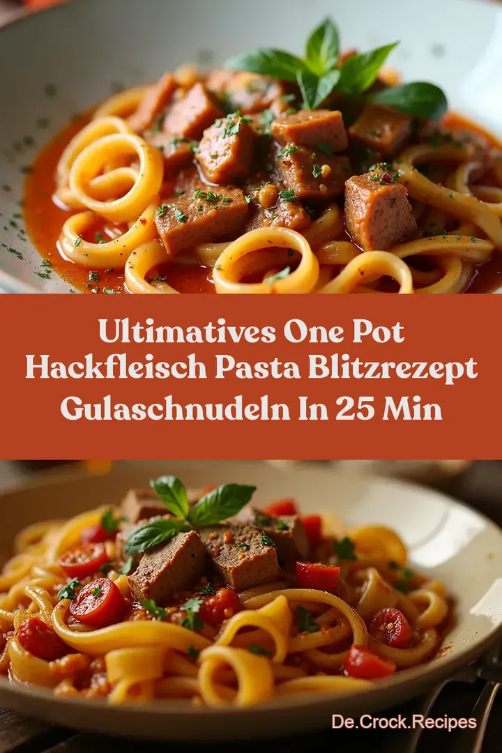 Ultimatives One Pot Hackfleisch Pasta Blitzrezept GulaschNudeln in 25 Min