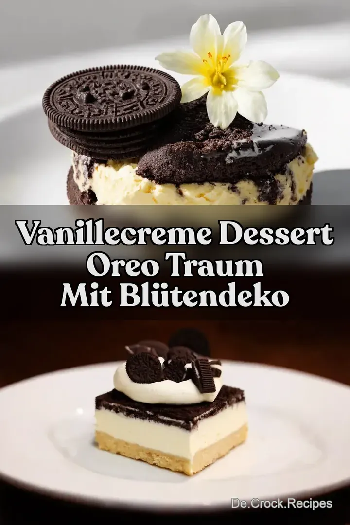 Vanillecreme Dessert Oreo Traum mit Bl&uuml;tendeko