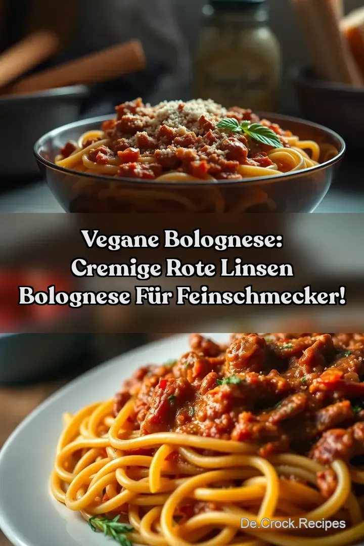 Vegane Bolognese: Cremige Rote Linsen Bolognese f&uuml;r Feinschmecker!