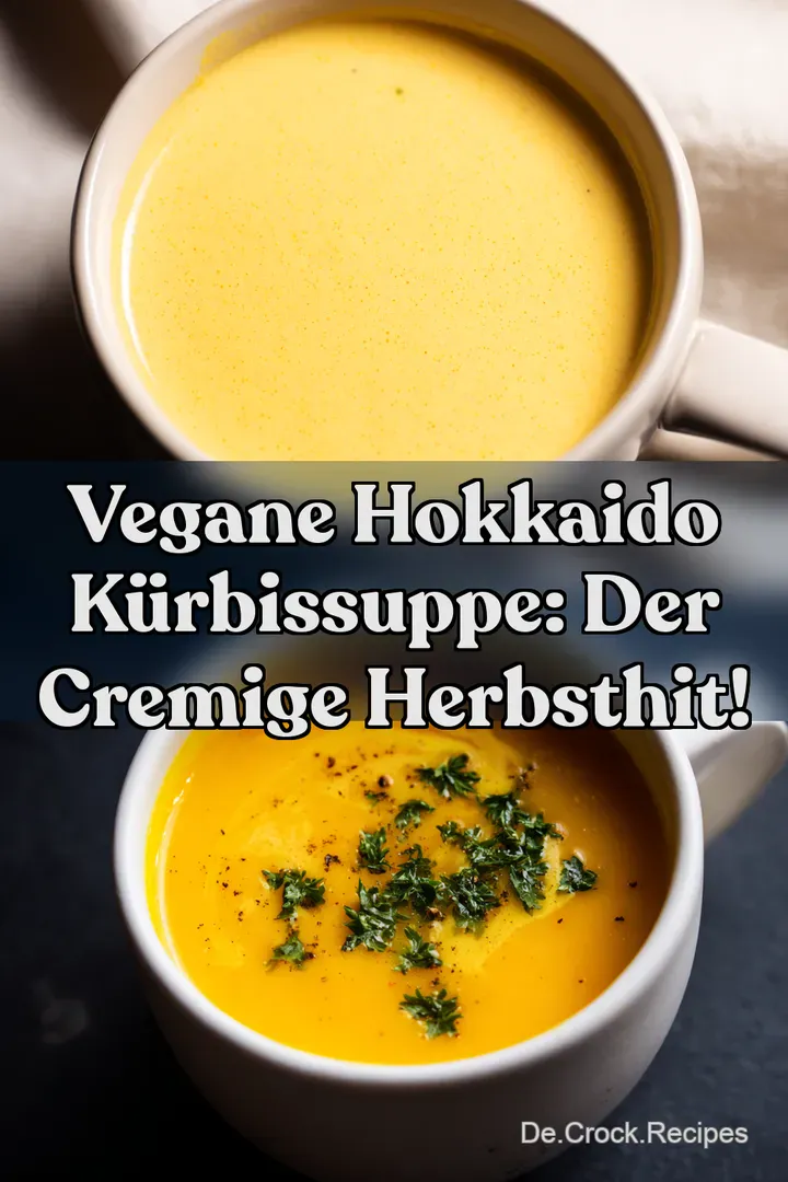 Vegane Hokkaido K&uuml;rbissuppe: Der Cremige Herbsthit!