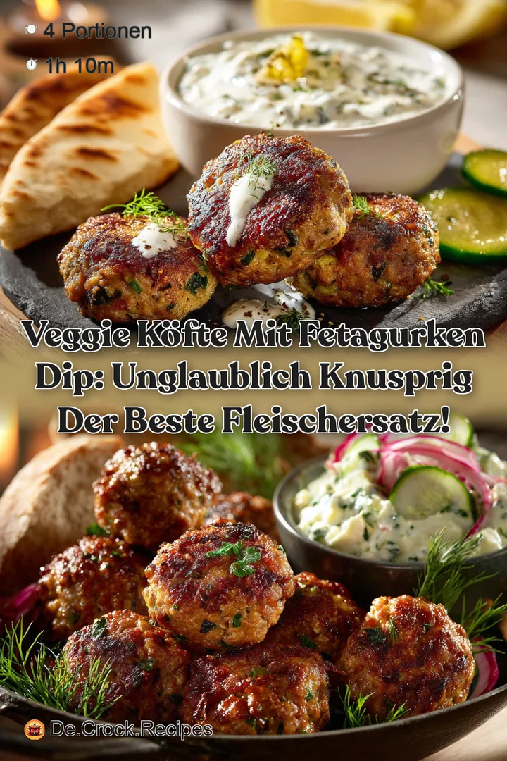 Veggie K&ouml;fte mit FetaGurken Dip: Unglaublich knusprig der beste Fleischersatz!
