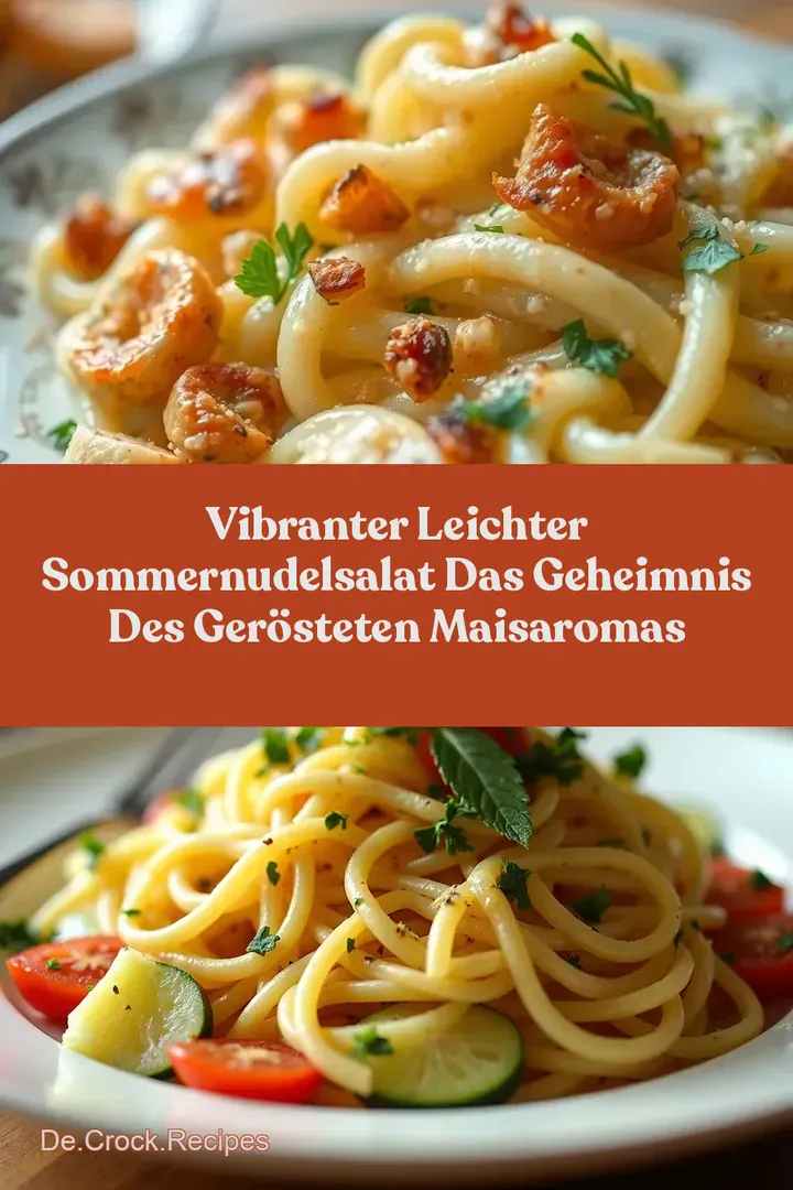 Vibranter Leichter SommerNudelsalat Das Geheimnis des ger&ouml;steten MaisAromas
