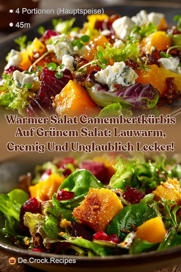 Warmer Salat CamembertK&uuml;rbis auf gr&uuml;nem Salat: Lauwarm cremig und unglaublich lecker!