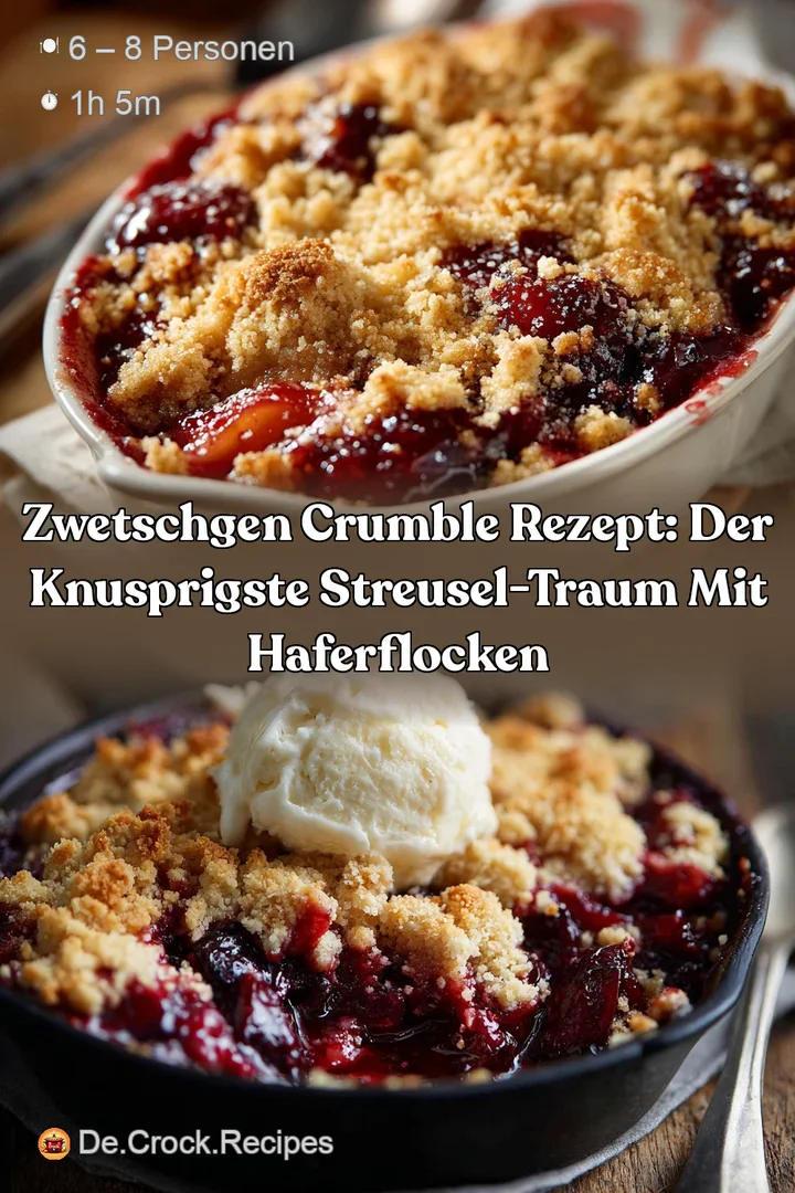 Zwetschgen Crumble Rezept: Der knusprigste Streusel-Traum mit Haferflocken