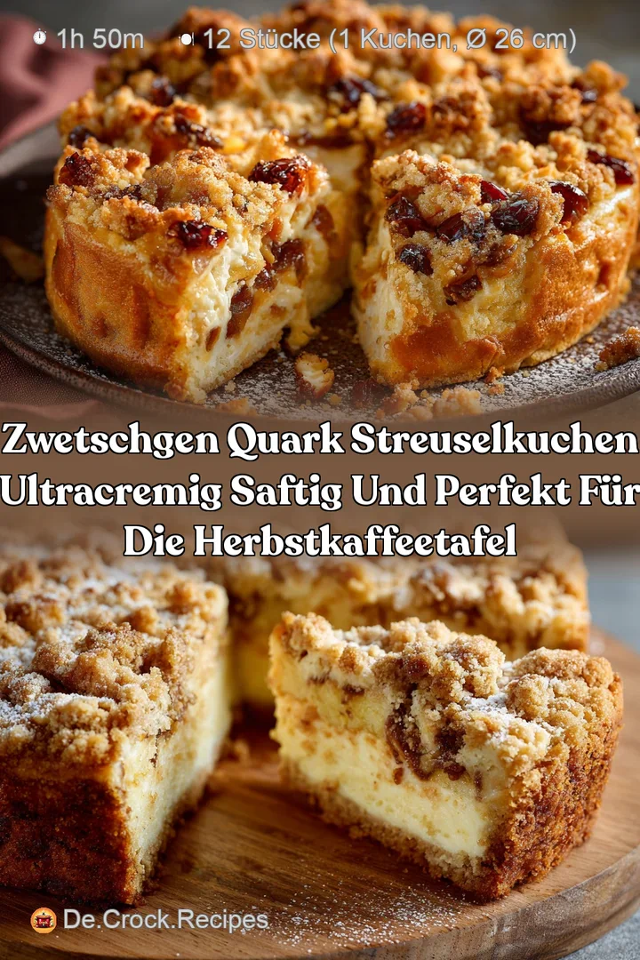 Zwetschgen Quark Streuselkuchen Ultracremig saftig und perfekt f&uuml;r die HerbstKaffeetafel