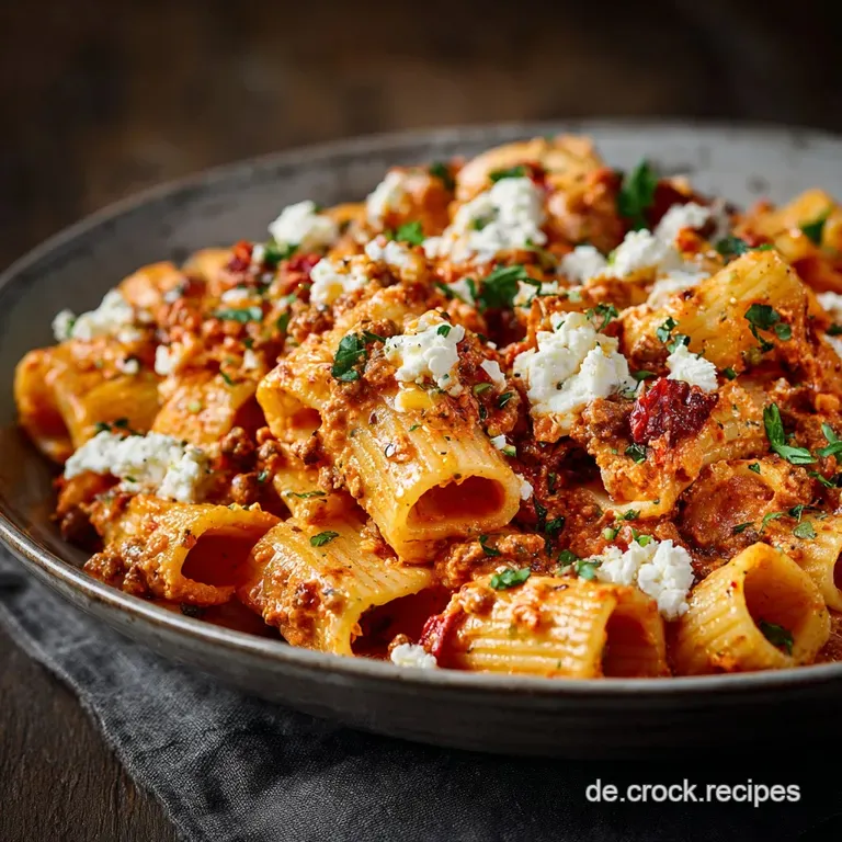 Ajvar Feta Pasta mit Hack: Das cremige Feierabend-Turbo-Gericht in 25 Minuten