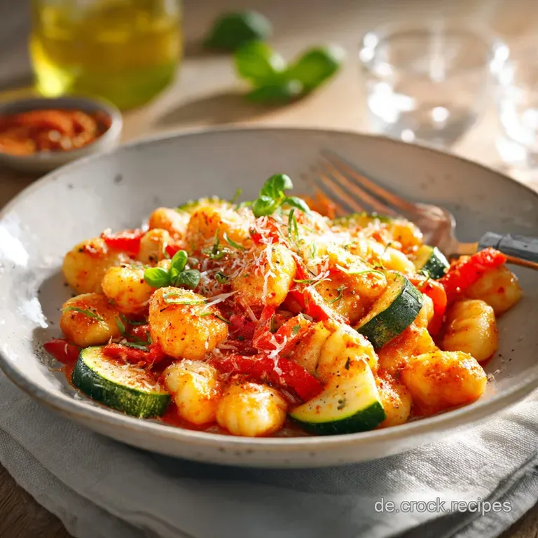 Ajvar Gnocchi mit Zucchini und Paprika: Die leuchtend rote Versuchung