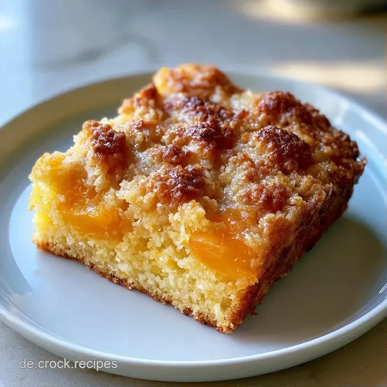 Ein St&uuml;ck goldgelber Kuchen auf wei&szlig;em Porzellan, best&auml;ubt mit feinem Puderzucker auf einem rustikalen Holztisch.