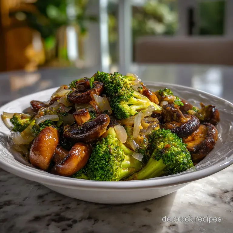 Asia Champignons Mit Brokkoli Und Zwiebeln: Umami Pfanne presentation