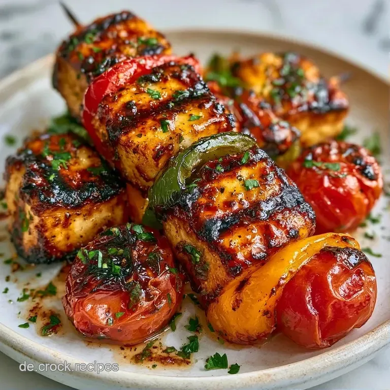 Eine rustikale Platte mit goldgelbem Grillk&auml;se, knackigem Gem&uuml;se und frischen gr&uuml;nen Kr&auml;utern, ansprechend angerichtet.