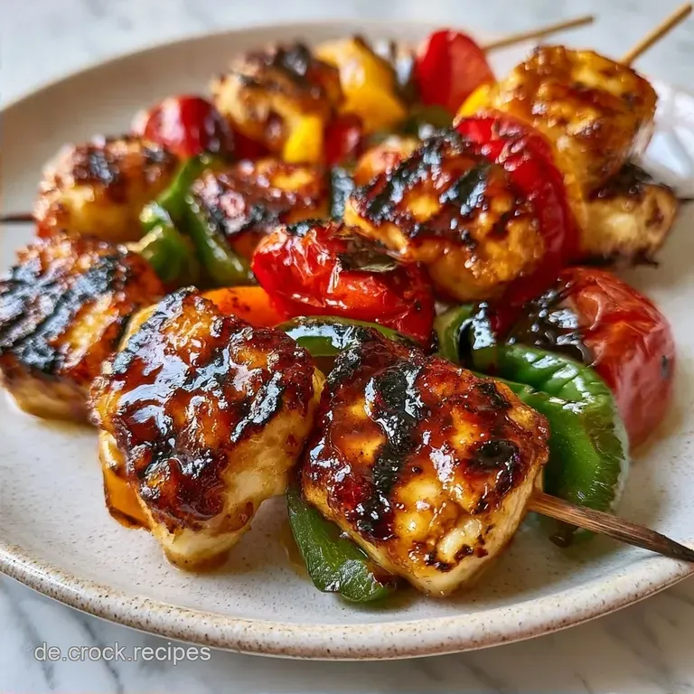 Halloumi-Gem&uuml;se-Spie&szlig;e Mit Honig Und Zitrone