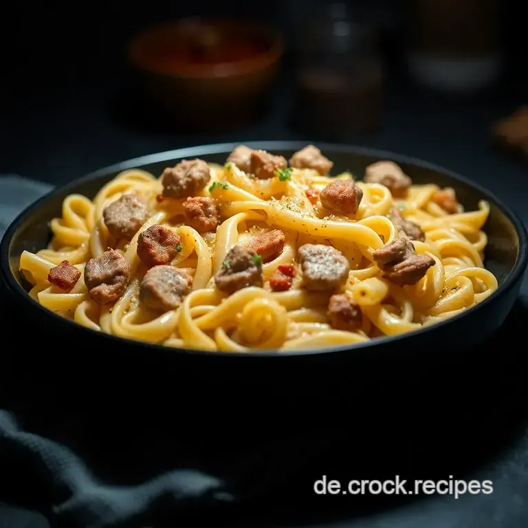 Blitz-Nudel-Schinken-Pfanne mit Brokkoli presentation