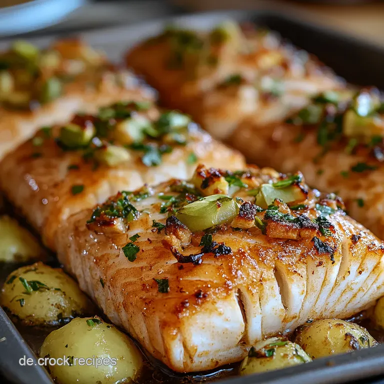 BlitzBlechlachs Lachs mit Grünen Bohnen und Kartoffeln Alles aus dem Ofen presentation