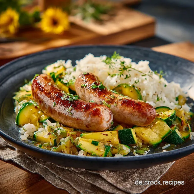 Bratwurstkl&ouml;&szlig;chen mit Zucchini und Reis: Der schnelle Feierabend-Klassiker