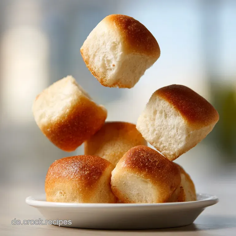 Warm, crusty Br&ouml;tchen roll split open, steam rising, with a pat of melting butter glistening in the soft, airy interior.