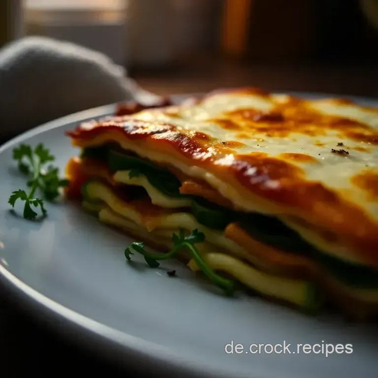 Bunte Gem&uuml;se-Lasagne Mit Ricotta Und Spinat presentation