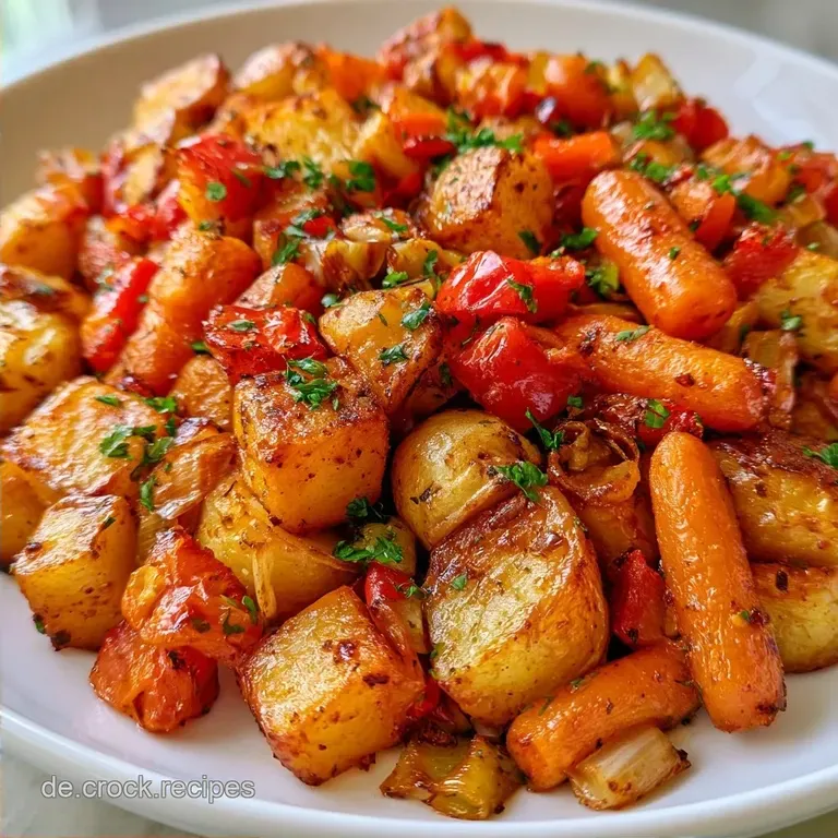 Bunte Gem&uuml;sepfanne Mit Kartoffeln mit M&ouml;hren und Lauch