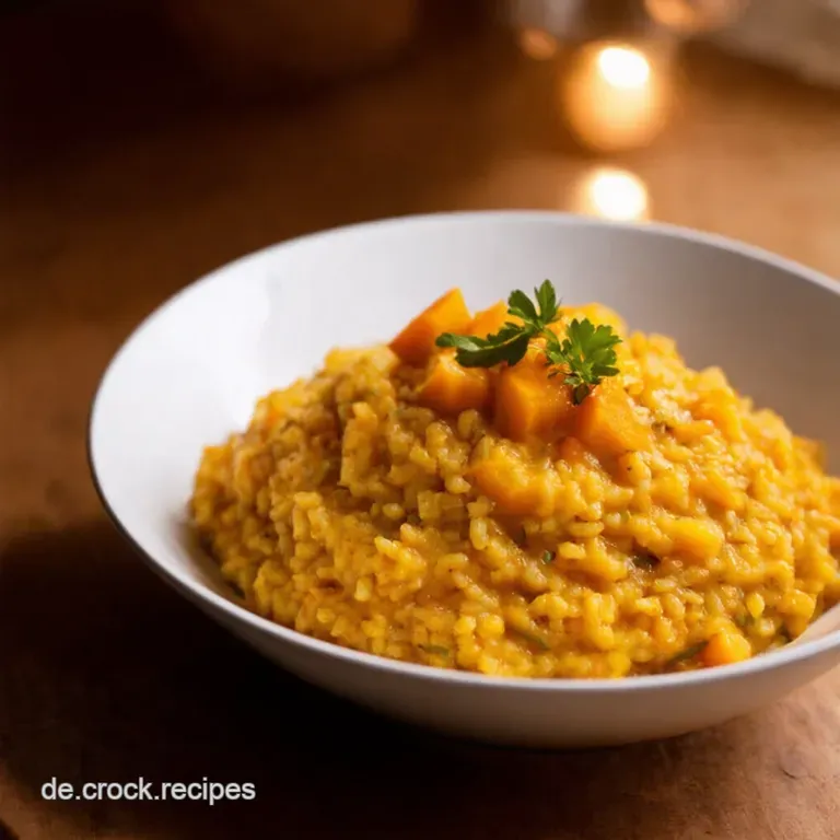 Butternutk&uuml;rbis Risotto Mit Salbei Parmesan presentation