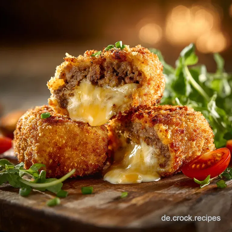 Cheeseburger Kroketten Das Knusprige Rindfleischk&auml;serezept presentation