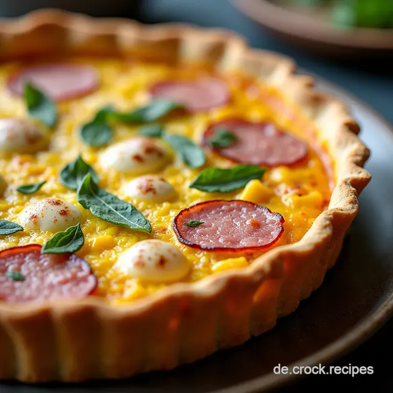 Clarks Herzhafte Quiche Speck Karamellzwiebeln und Alter Cheddar