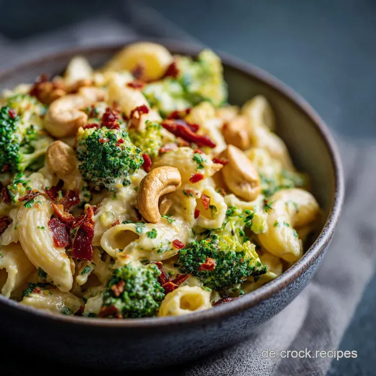 Die Blitzpasta Cremige Brokkolirigatoni Mit Zitrone Und Cashewkick Vegan presentation