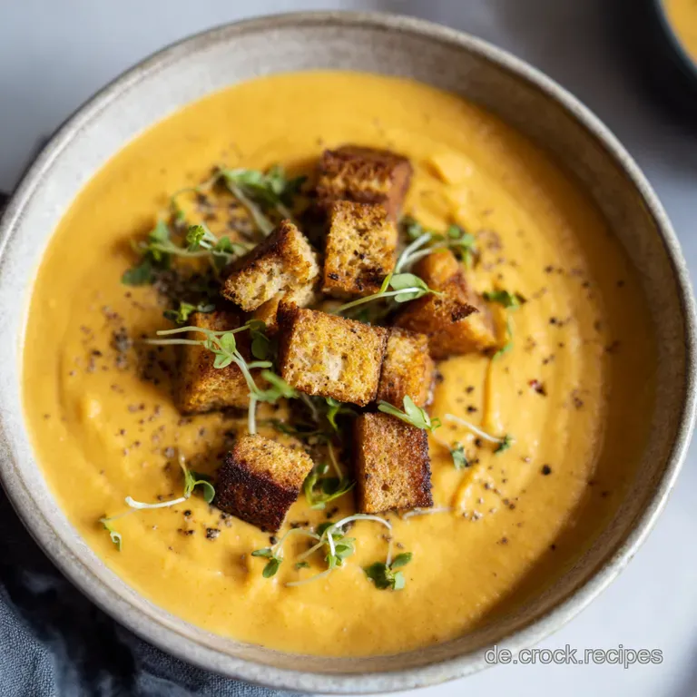 Cremige Hokkaido K&uuml;rbissuppe mit Ingwer