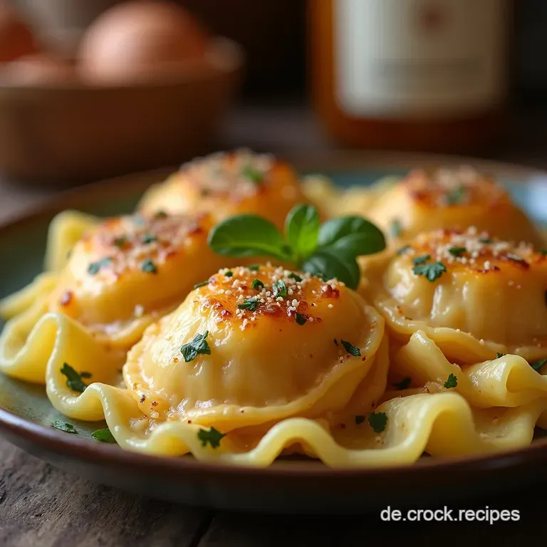 Himmlische Schw&auml;bische Maultaschen in Goldener K&auml;sesahneso&szlig;e Der Seelenw&auml;rmer Deluxe presentation